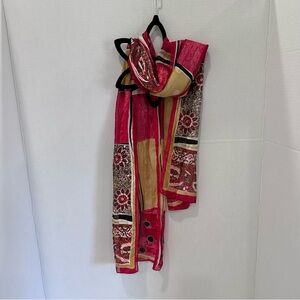 Elegant Red and Gold Scarf